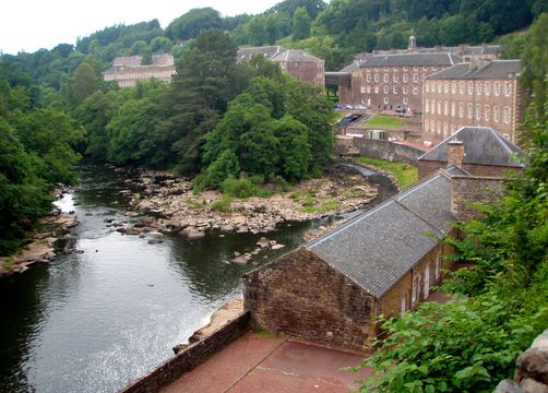 The mill buildings at New Lanark, Scotland.