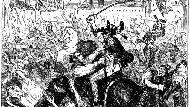 Peterloo Massacre, by Hablot Knight Browne.