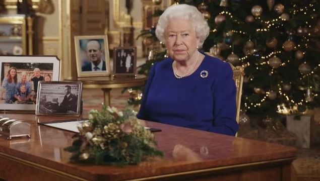 Queen Elizabeth giving the Christmas speech in 2019.