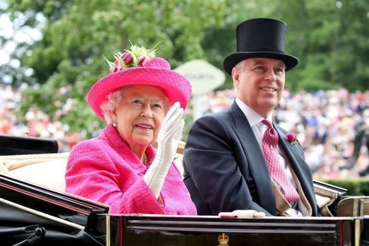 Prince Andrew and Queen Elizabeth.