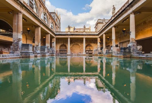 The Roman Baths, in Bath, Somerset.